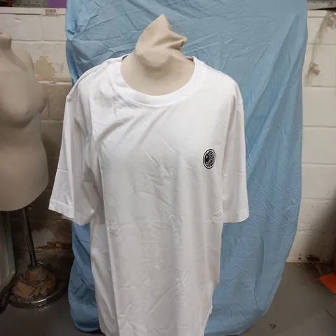 WHITE T-SHIRT WITH CIRCULAR PRETTY GREEN BLACK LOGO – SIZE L
