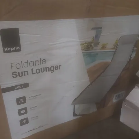 BOXED KEPLIN FOLDABLE SUN LOUNGER - GREY