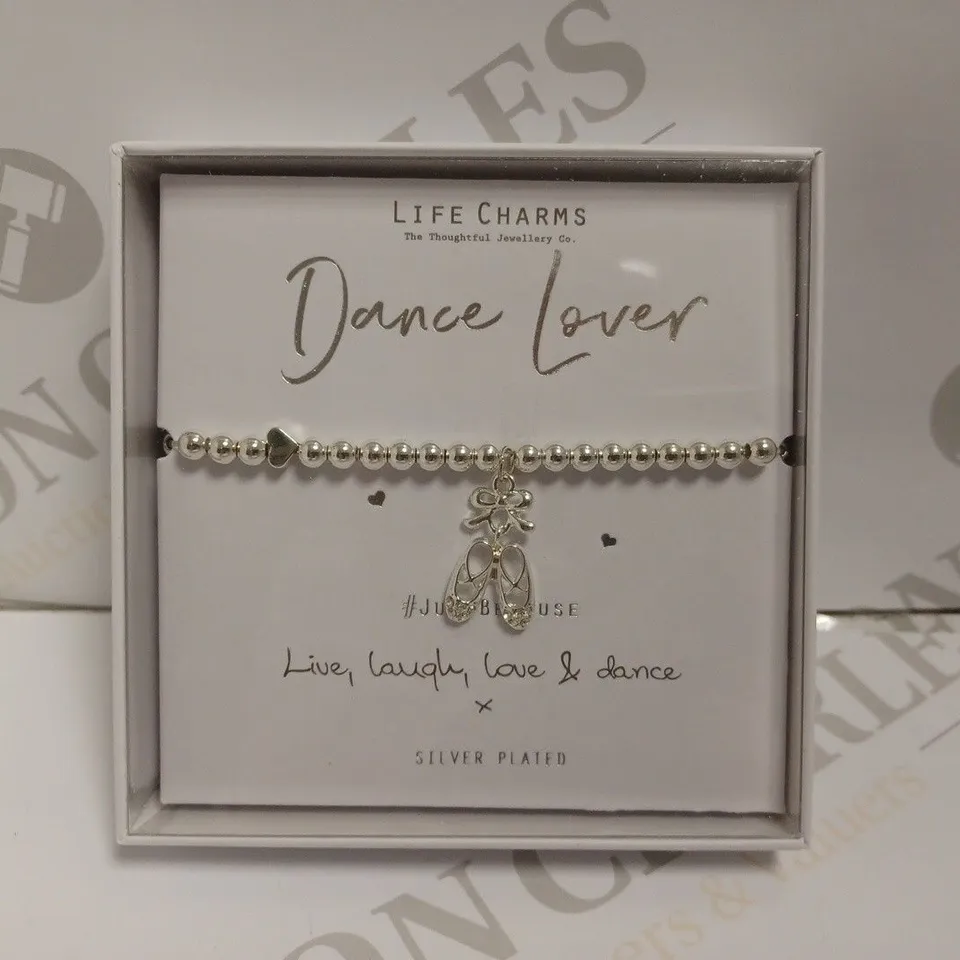 LIFE CHARMS `DANCE LOVER` SILVER EFFECT BRACELET