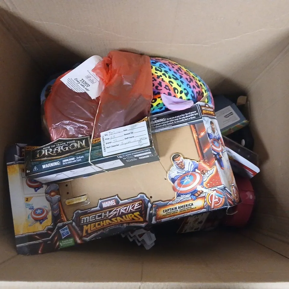 APPROXIMATELY 15 ASSORTED TOYS & GAMES PRODUCTS TO INCLUDE RC CARS , BARNEYS WORLD ADVENTURE BUS , ETC 