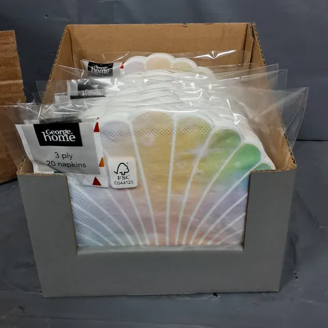 PALLET CONTAINING 60 BRAND NEW 10-PACKS OF SHELL THEMED NAPKINS