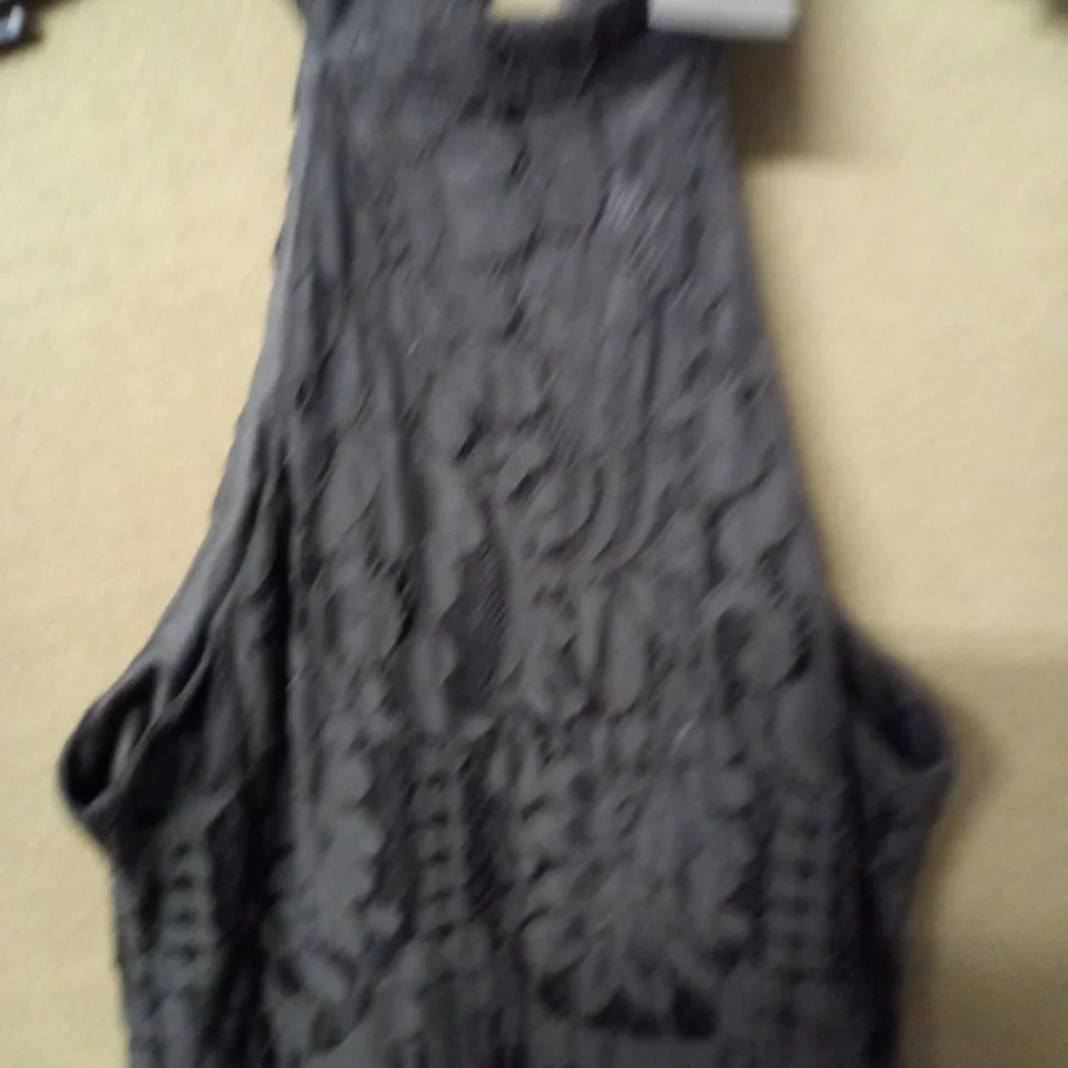 BOOHOO LACE HALTER NECK OCCASION JUMPSUIT IN BLACK - 8