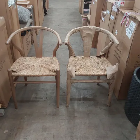 PAIR OF CHILTHORNE WISHBONE DINING CHAIR - NATURAL ASH