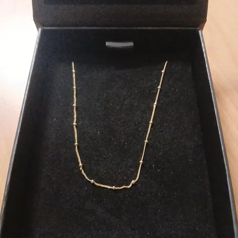 OUTLET GOLD 9CT ITALIAN GOLD CURB DIAMOND CUT WITH BEADS NECKLACE 1.60G 