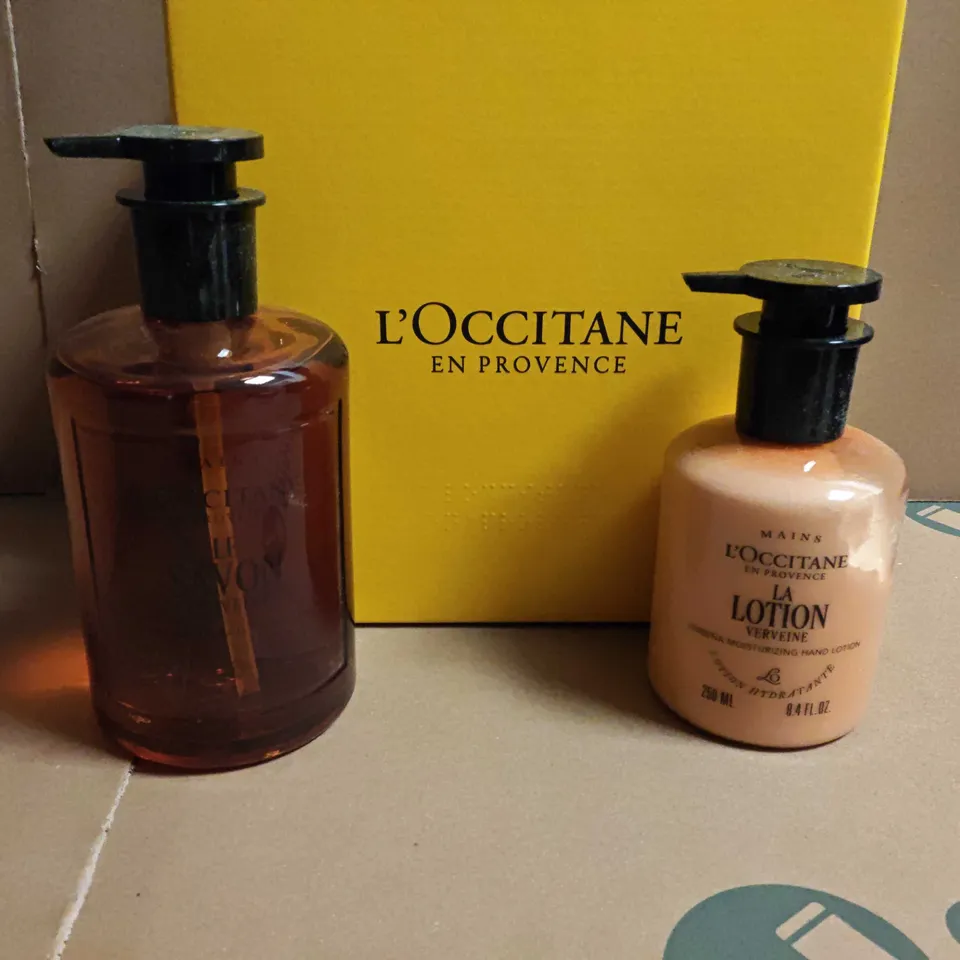 BOXED L'OCCITANE EN PROVENCE 2-PIECE HAND CARE SET INCLUDES LOTION AND SOAP