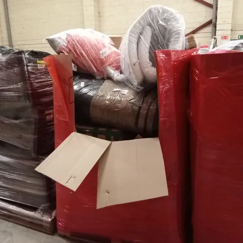 PALLET OF ASSORTED HOUSEHOLD GOODS AND PRODUCTS TO INCLUDE; BEDROOM PRODUCTS, MATTRESS TOPPERS ETC