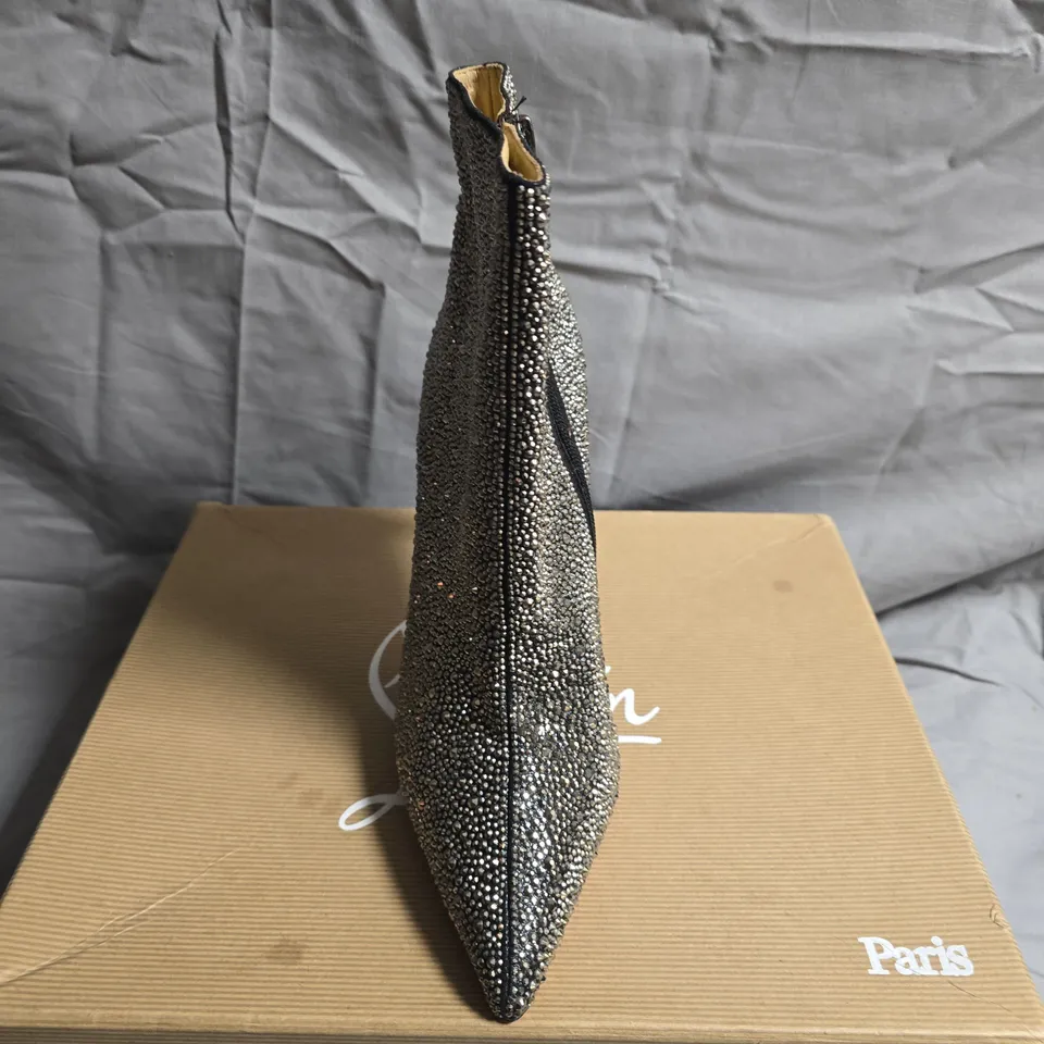 BOXED PAIR OF CHRISTIAN LOUBOUTIN SEQUIN BOOTS - UK SIZE 39