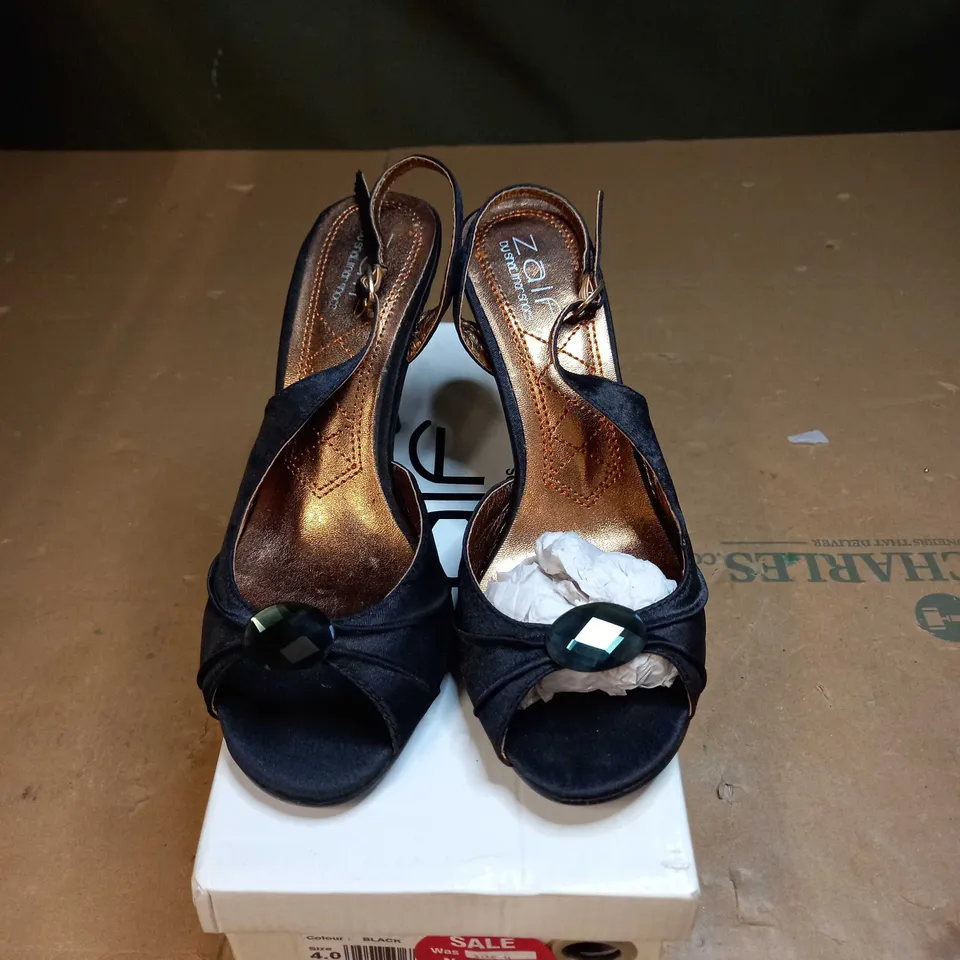 ZAIF TOE PEEP HEEL SHOES SIZE 4