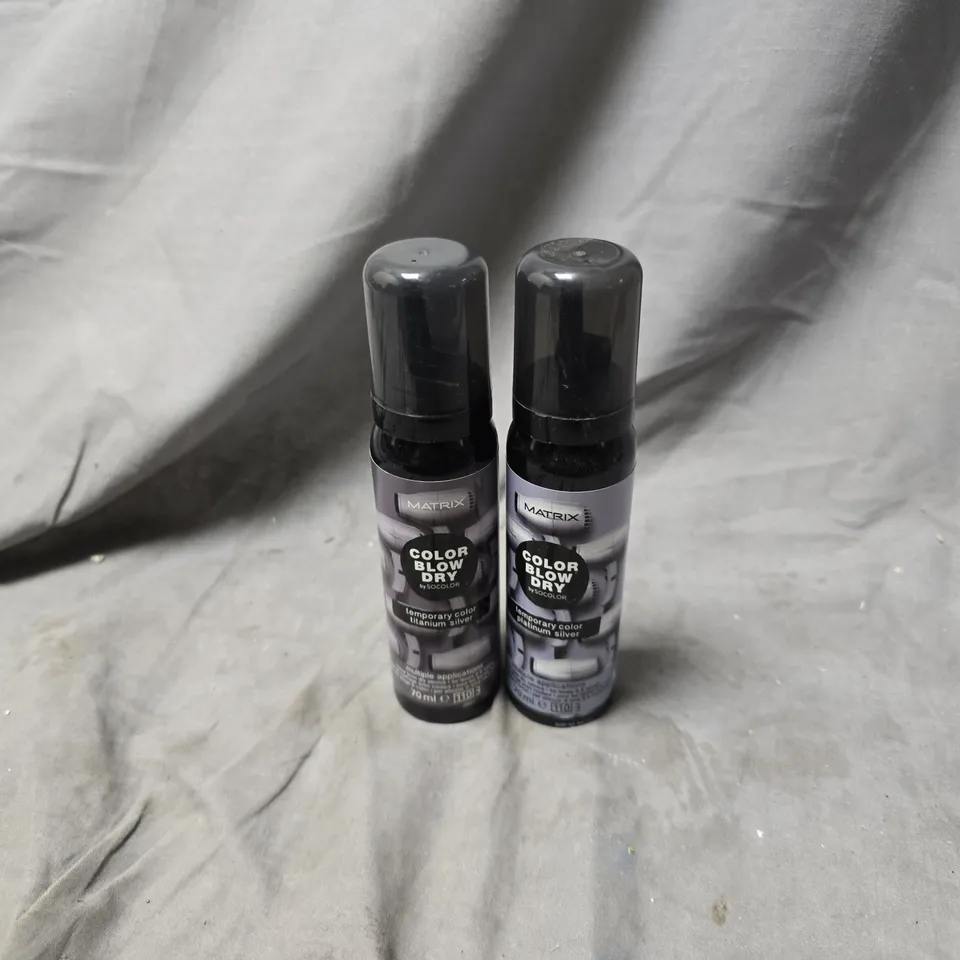 APPROXIMATELY 22 ASSORTED MATRIX COLOR BLOW DRY IN VARIOUS COLOURS TO INCLUDE TITANIUM SOLVER, PLATINUM SILVER, ETC