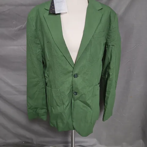 PERCIVAL TAILORED SEERSUCKER BLAZER IN FOREST SIZE 42