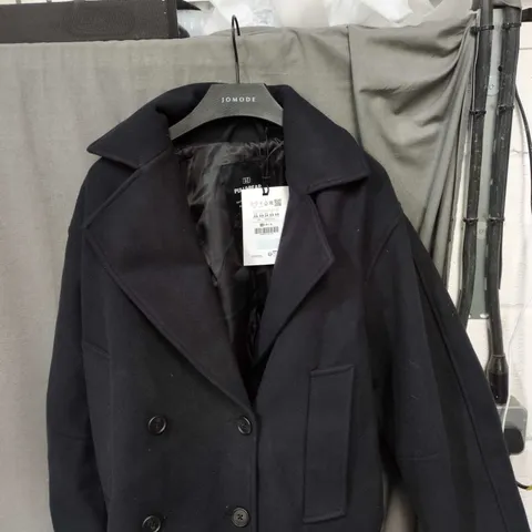 PULL&BEAR BLACK CROPPED DOUBLE-BREASTED COAT – XS (EU XS) 