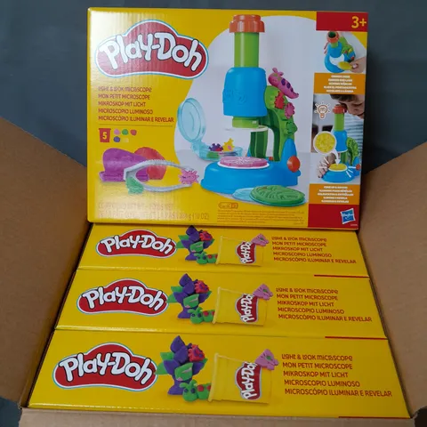 LOT OF 4 PLAY-DOH LIGHT AND LOOK MICROSCOPES PLAYSETS
