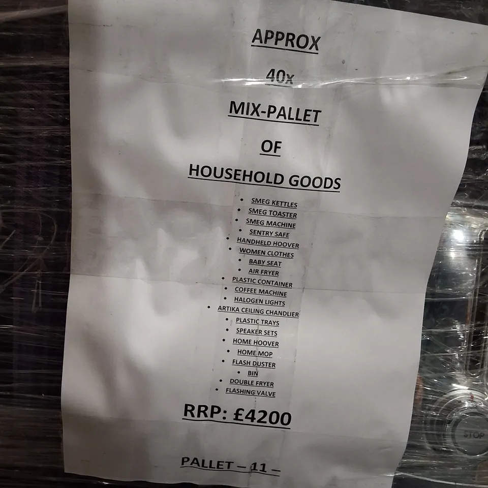 PALLET CONTAINING APPROXIMATELY 40 ASSORTED HOUSEHOLD ELECTRICAL & HOUSEHOLD GOODS