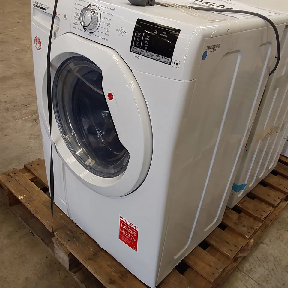 HOOVER H-WASH 300 H3D4852DE FREESTANDING WASHER DRYER, SENSOR DRY, 8 KG/5 KG LOAD, 1400 RPM, WHITE
