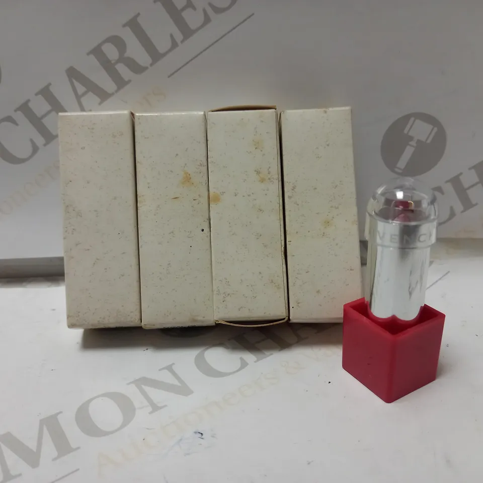 LOT OF 4 GIVENCHY ROUGE LIPSTICKS - 212 SHOPPING RED