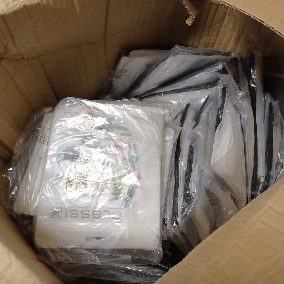 CASE OF APPROX 50 PACKS OF 5PC SMUG HOME FACE COVERS PRINT AND CARRY CASE