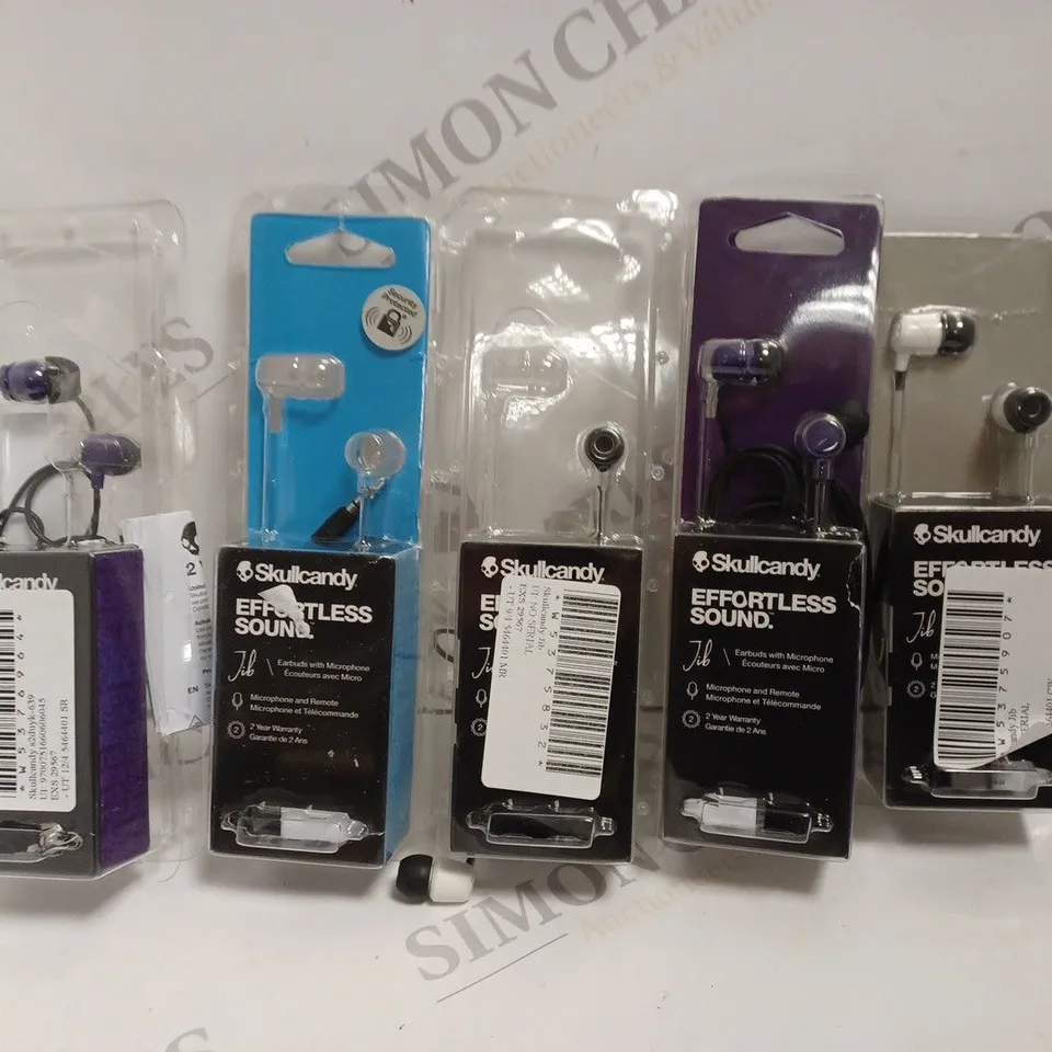 5 X SKULLCANDY JIB WIRED EARPHONES