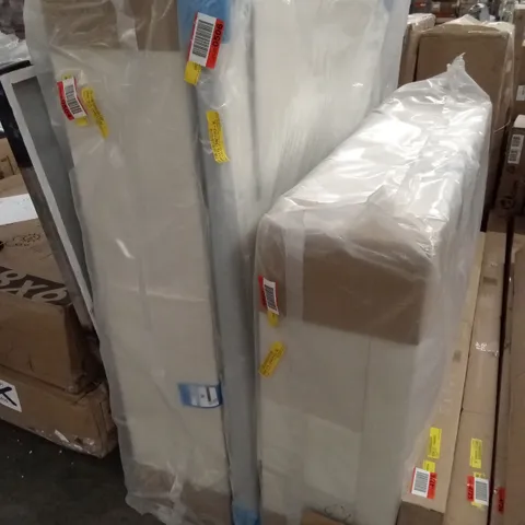 BAGGED ASTERIN DIVAN BED BASE WITH 54" FLOOR STANDING HEADBOARD, PLUSH VELVET (3 PARTS)