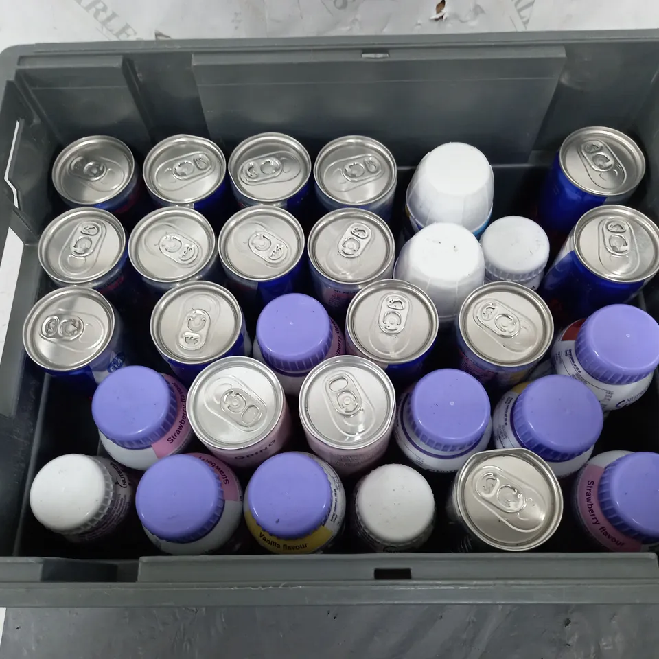 APPROXIMATELY 8 ASSORTED FOOD ITEMS TO INCLUDE - REDBULL, ENSURE PLUS, AND FORTISIP ETC.