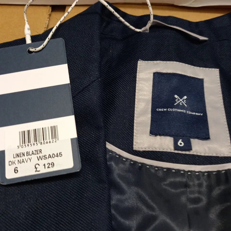 CREW CLOTHING LINEN BLAZER IN NAVY - 6