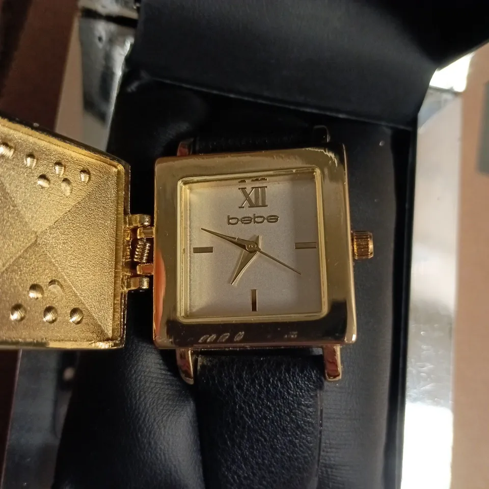 BEBE WOMEN'S WRISTWATCH IN GOLD TONE WITH DIAMANTE DETAIL