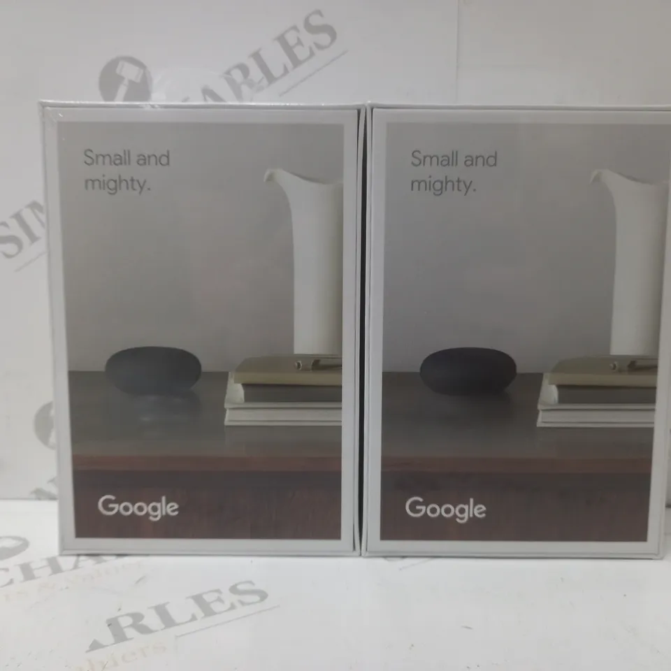 2 BRAND NEW BOXED GOOGLE NEST MINI 2ND GENERATION SMART SPEAKERS - CHARCOAL