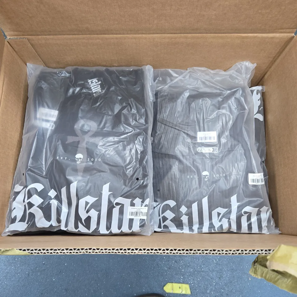 LOT OF APPROXIMATELY 12 BRAND NEW KILLSTAR ITEMS TO INCLUDE MORBIDAS TALE MINI DRESSES AND DUSK EMPRESS DRESSES - VARIOUS SIZES