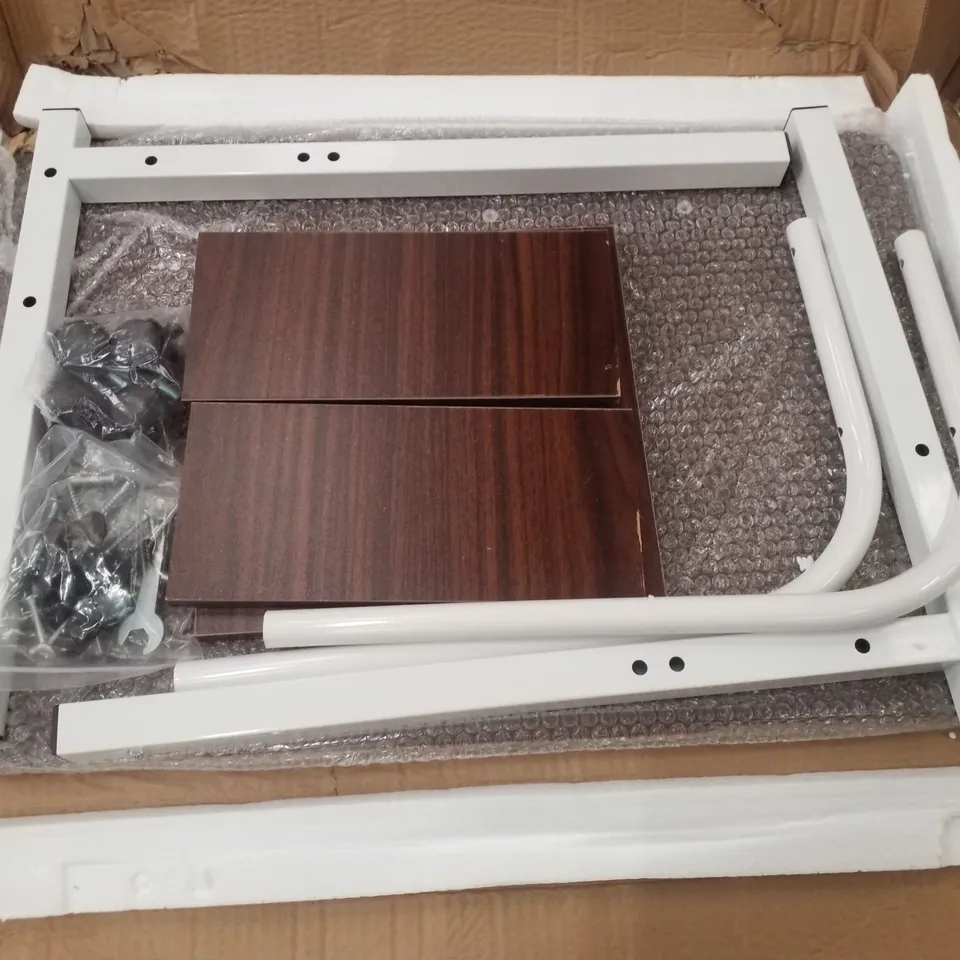 BOXED MOBILE LAPTOP DESK BROWN/WHITE FRAME
