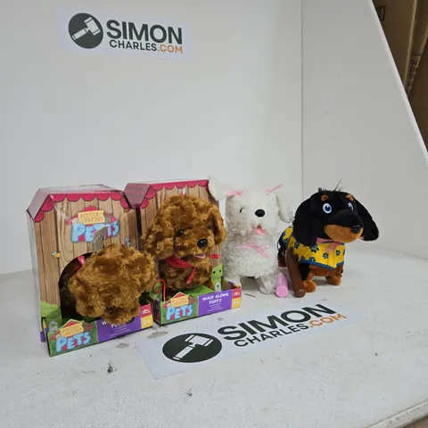 BOX OF APPROXIMATELY 10 ASSORTED TOYS INCLUDING PATTER PETS WALK ALONG PUPPY, WIGGLE WAGGLE DACHSHUND DELUXE AND SNUGGLE BUDDIES CUDDLE PANDA