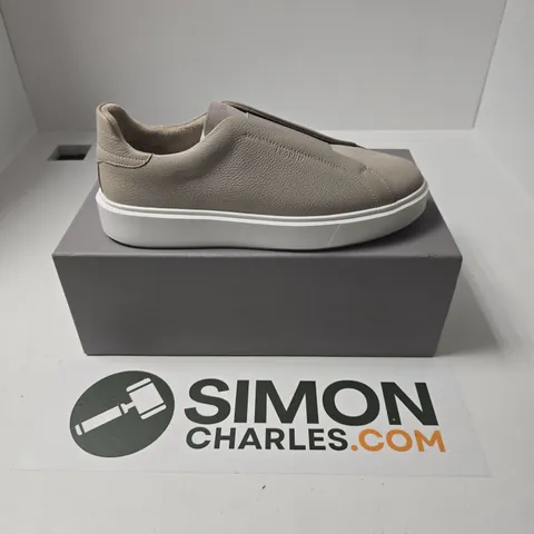 BOXED PAIR OF LEGEND VELORA TRAINERS IN TAUPE - UK 9