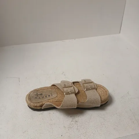MANEBI ESPADRILLE SANDALS – BEIGE ROPE SOLE, TWO-STRAP 