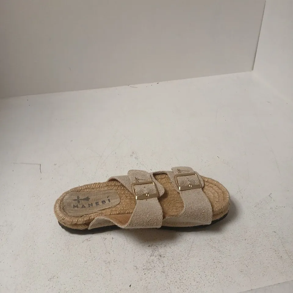 MANEBI ESPADRILLE SANDALS – BEIGE ROPE SOLE, TWO-STRAP