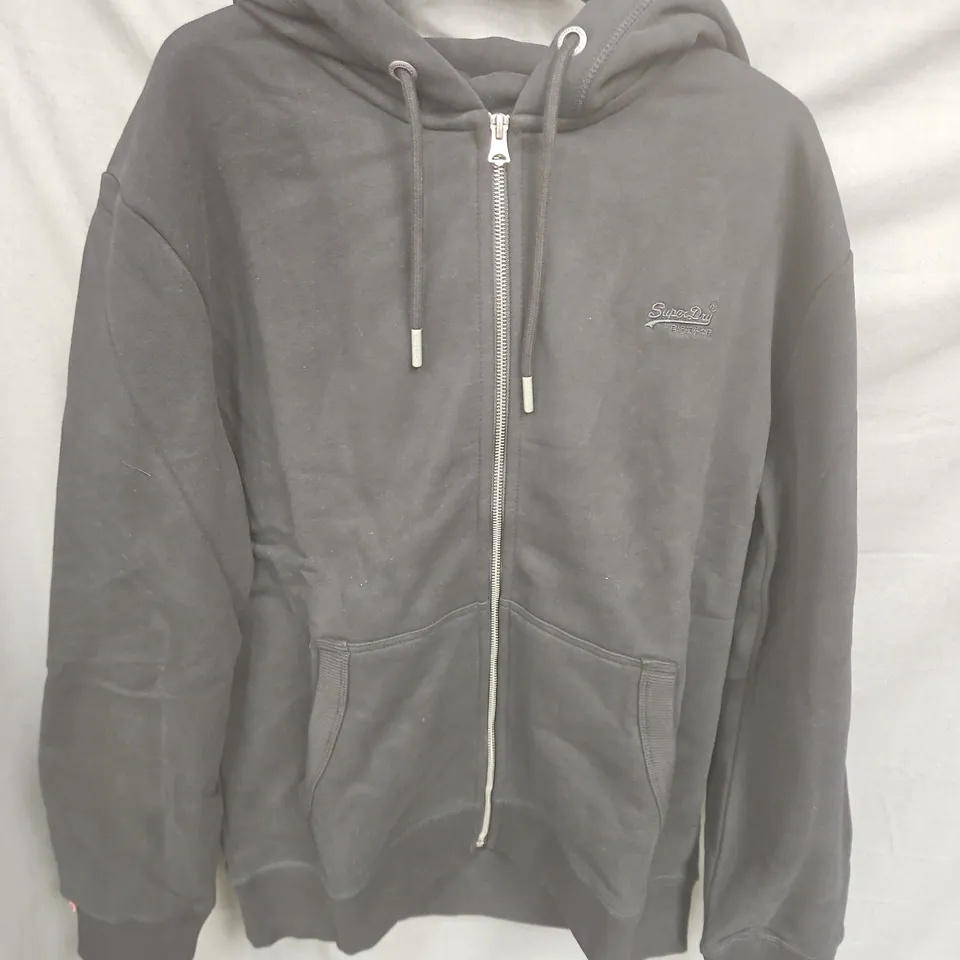 SUPERDRY ZIP-UP HOODIE – BLACK, UK SIZE XL