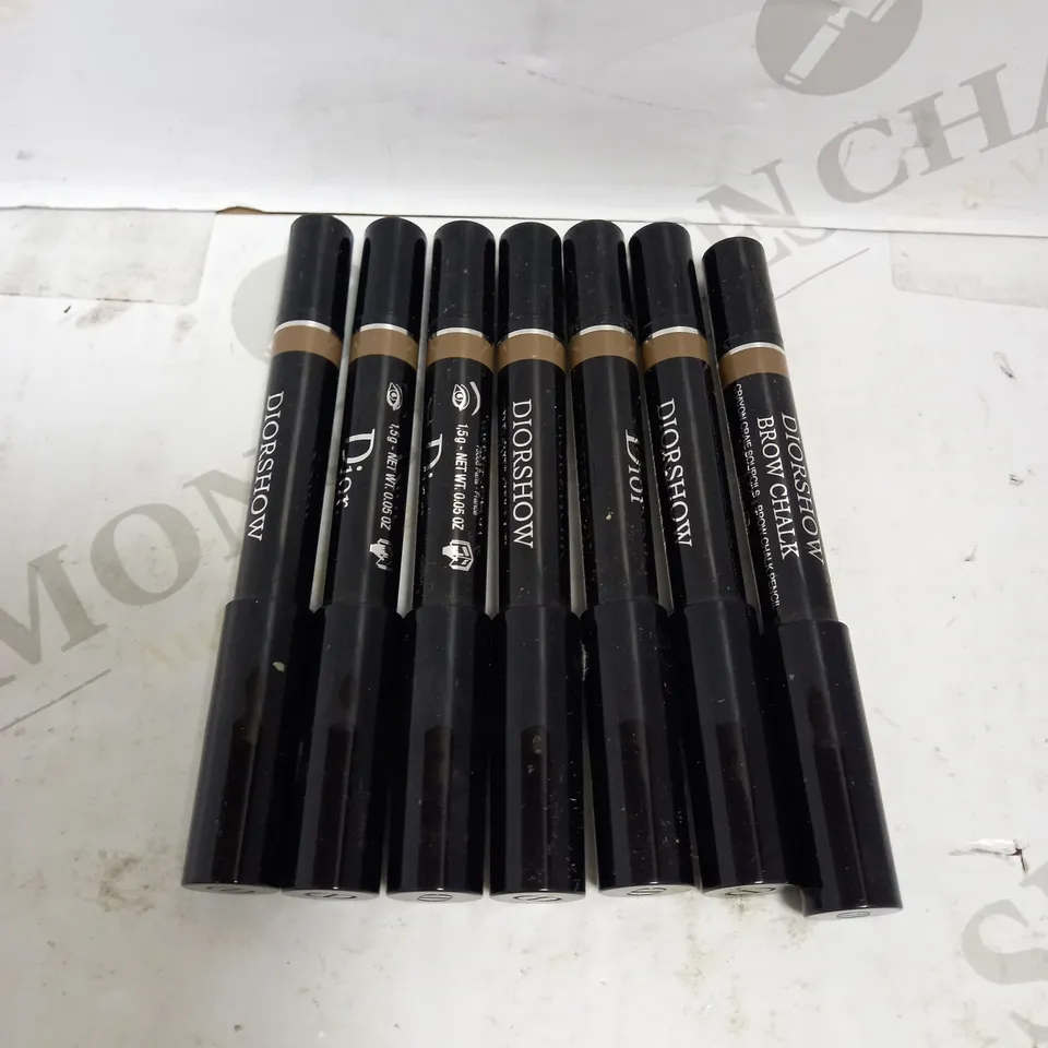 LOT OF 7 DIOR DIORSHOW BROW CHALK WATERPROOF BROW PENCILS - 001 BLONDE	