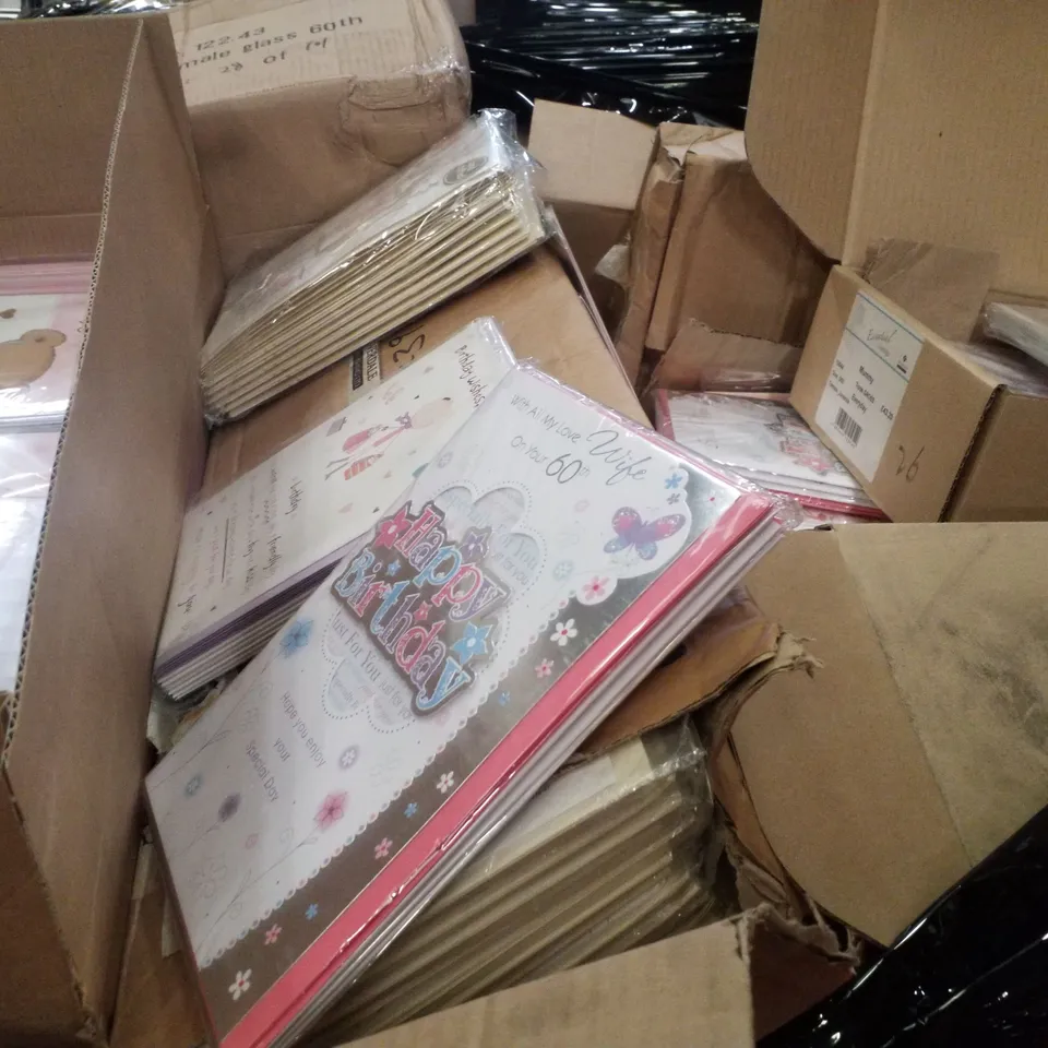 PALLET CONTAINING LARGE QUANTITY OF ASSORTED GREETINGS CARDS