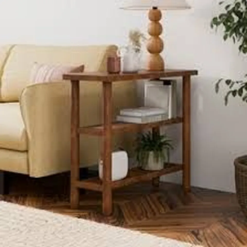 BOXED KHARI SOFA SIDE TABLE, MIDTONE MANGO WOOD (1 BOX)