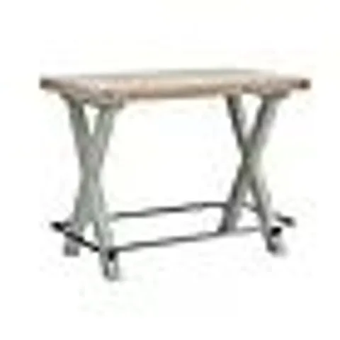 BOXED SALCOMBE 4 SEATER BAR TABLE, OAK - GREEN (1 BOX)