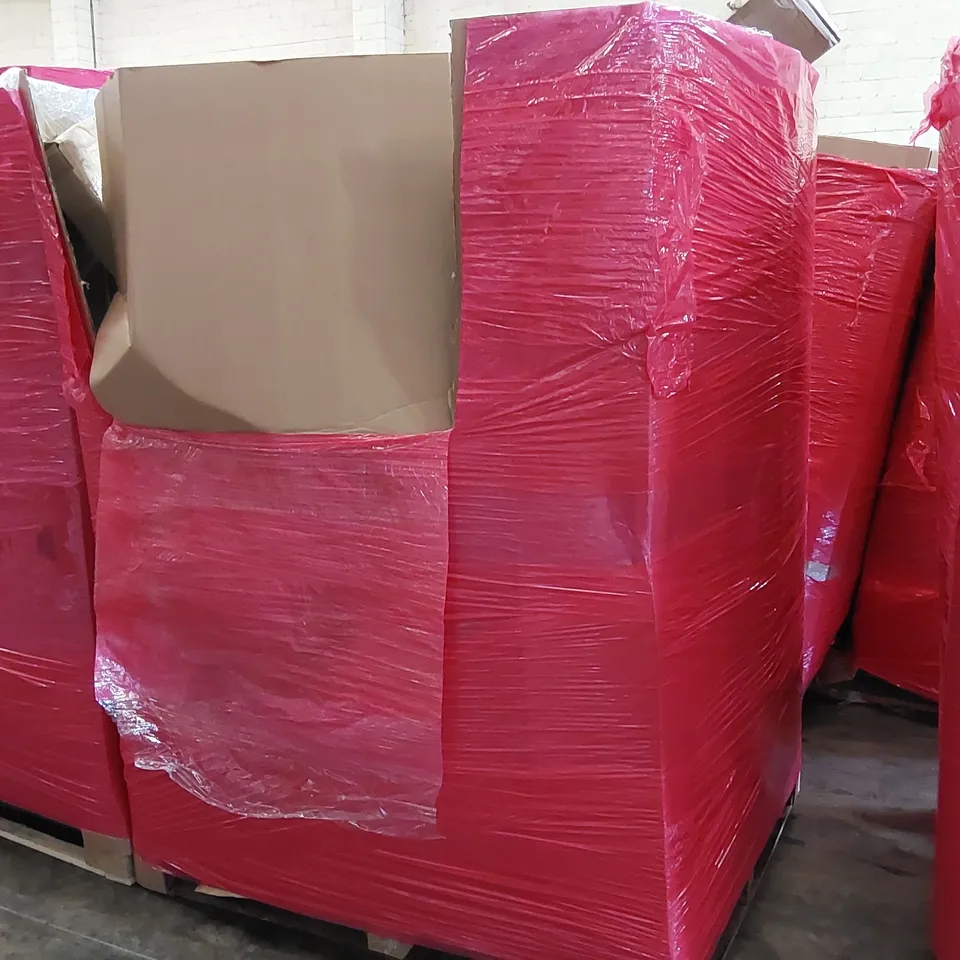 PALLET OF ASSORTED HOMEWARE AND CONSUMER PRODUCTS TO INCLUDE; PIZZA MAKER, ELECTRIC WEED SWEEPER, CLOTHES DRYING RACK, NESTING COFFEE TABLE ECT.