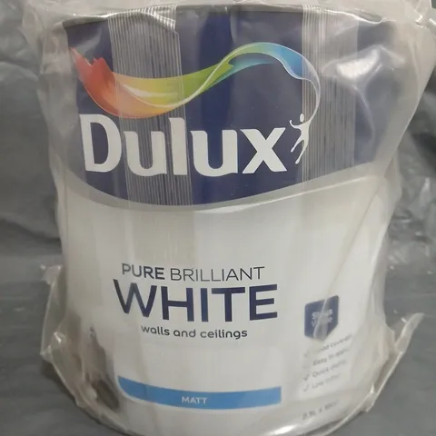 DULUX WALLS & CEILINGS PAINT - PURE BRILLIANT WHITE - 2.5L - COLLECTION ONLY