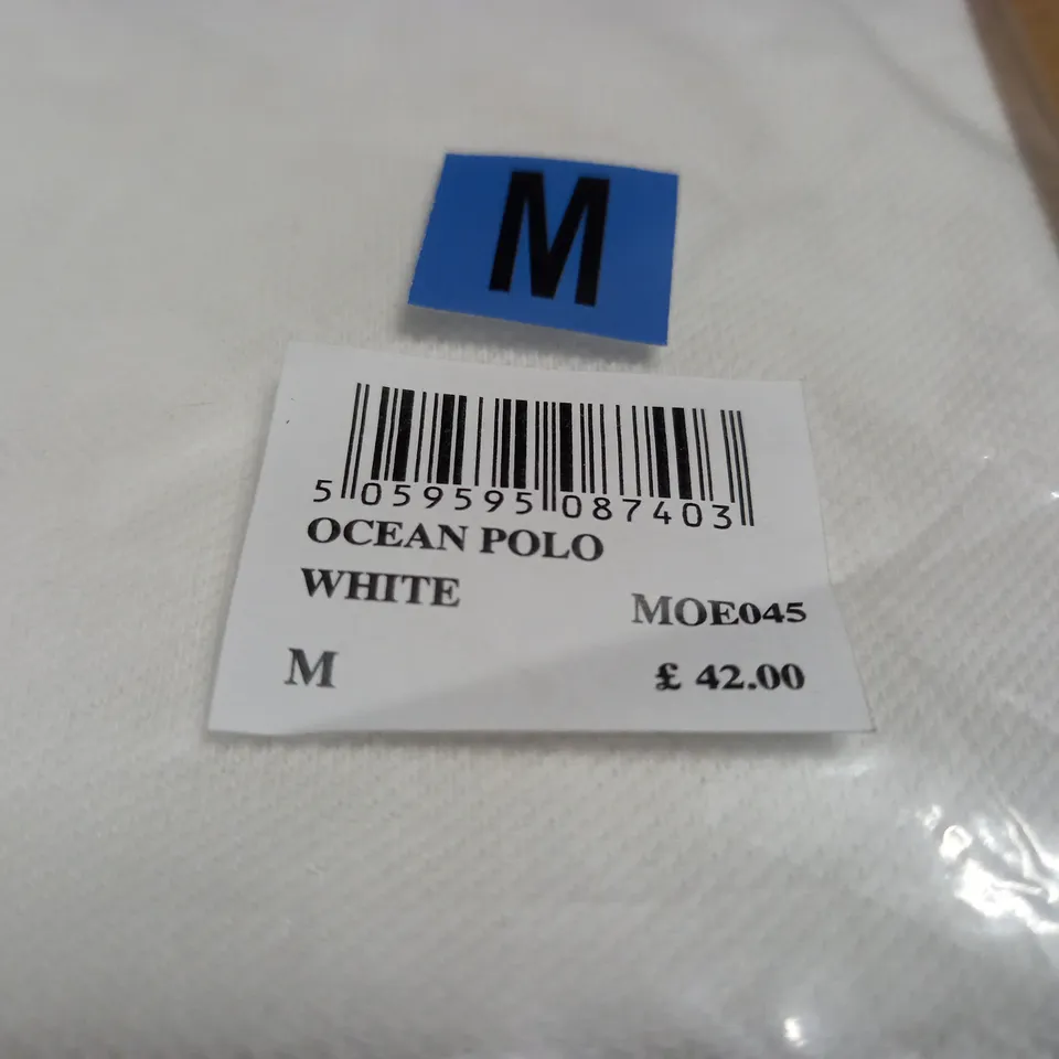 BAGGED CREW CLOTHING OCEAN POLO IN WHITE - M
