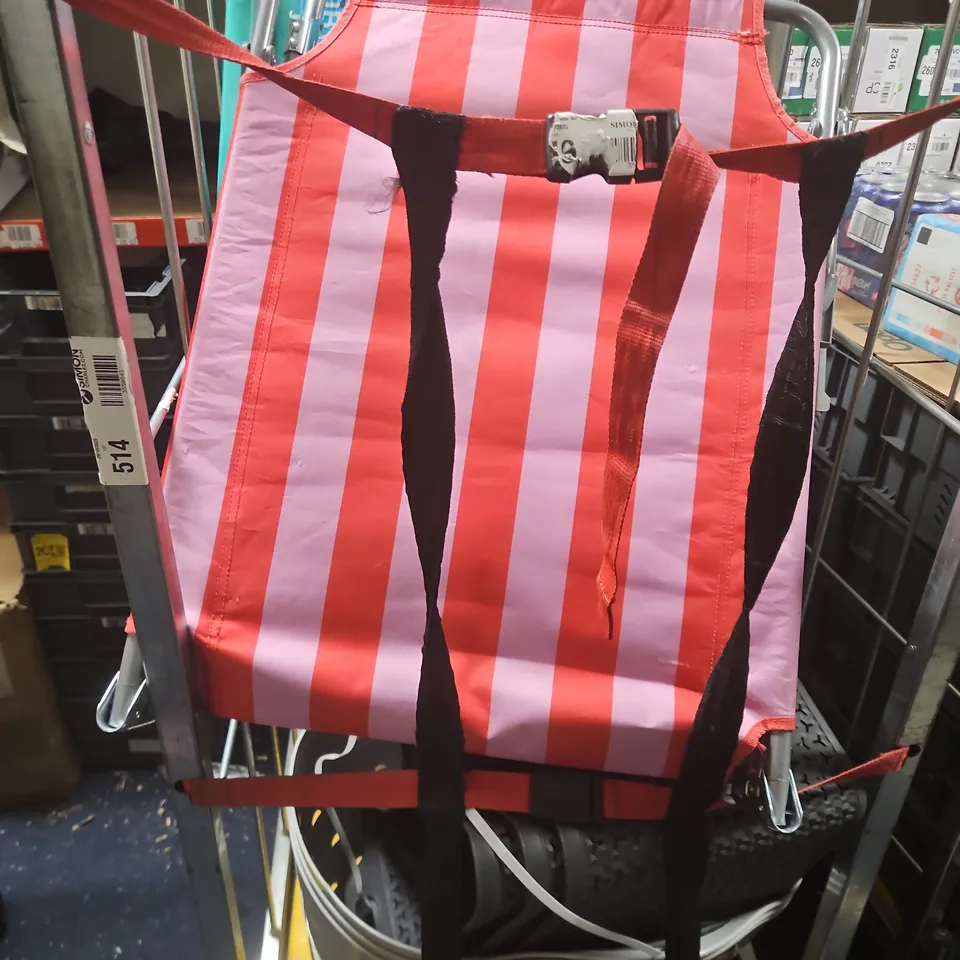 CAGE OF APPROXIMATELY 8 ASSORTED HOUSEHOLD ITEMS TO INCLUDE - LAUNDRY BASKET - TUPPERWARE - CHAIR - ETC