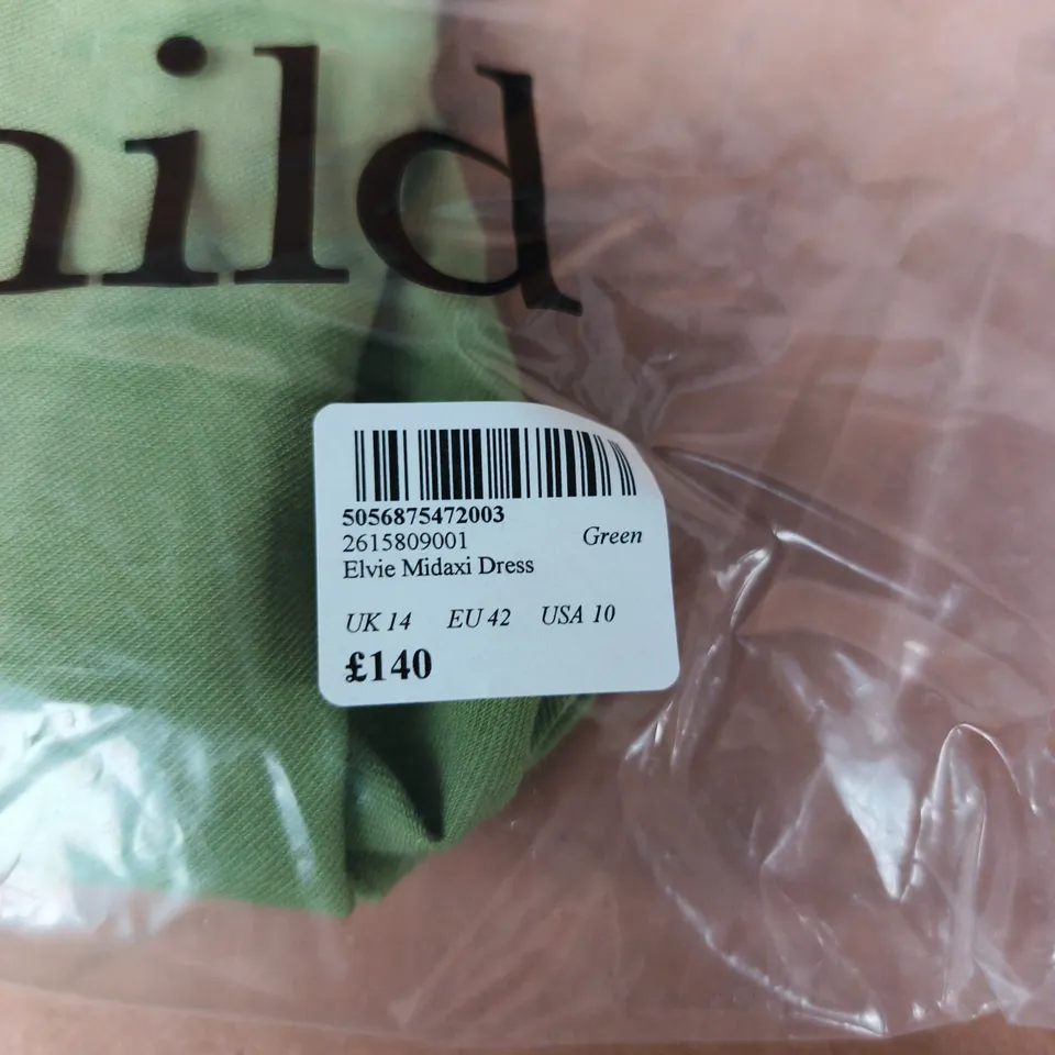 NOBODY'S CHILD ELVIE MIDAXI DRESS – GREEN, UK14