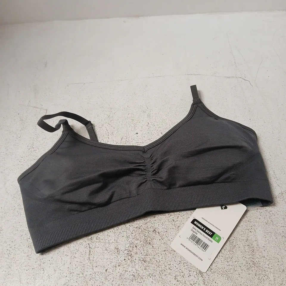 WOMEN'S BEST DEFINE SEAMLESS SCRUNCH BRALETTE GRAPHITE – UK M