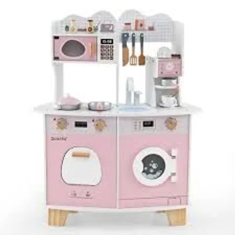 BOXED COSTWAY PRETEND PLAY KIDS KITCHEN PLAYSET WOODEN KITCHEN