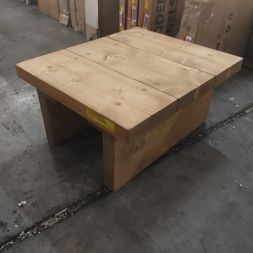 NORENE SOLID WOOD SLED COFFEE TABLE