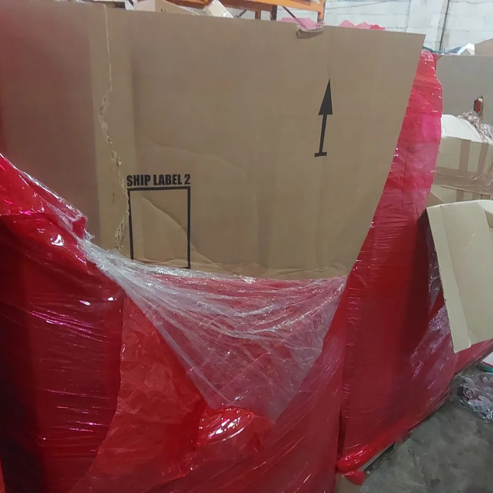 PALLET OF ASSORTED HOUSEHOLD GOODS AND PRODUCTS TO INCLUDE: BONSAII PAPER SHREDDER, 13" FLOORING CUTTER, FOOT MASSAGER, LAPTOP COOLER ECT
