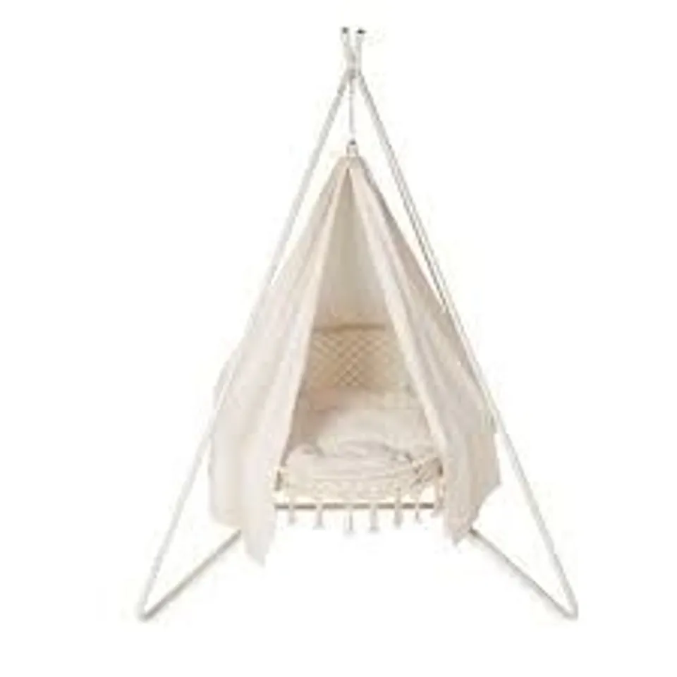 BOXED INNOVATORS BALI MACRAME DOUBLE HANGING CHAIR WITH WATER REPELLENT - GREY - COLLECTION ONLY (ONLY BOX 1 OF 2)