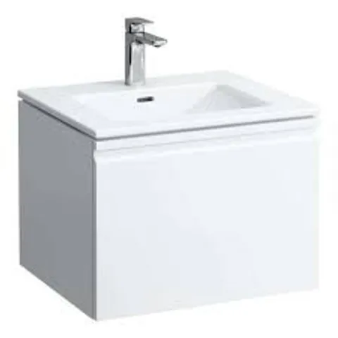 BRAND NEW BOXED PRO S VANITY UNIT & BASIN 600X500X460MM 1 DRAWER-GLOSS WHITE