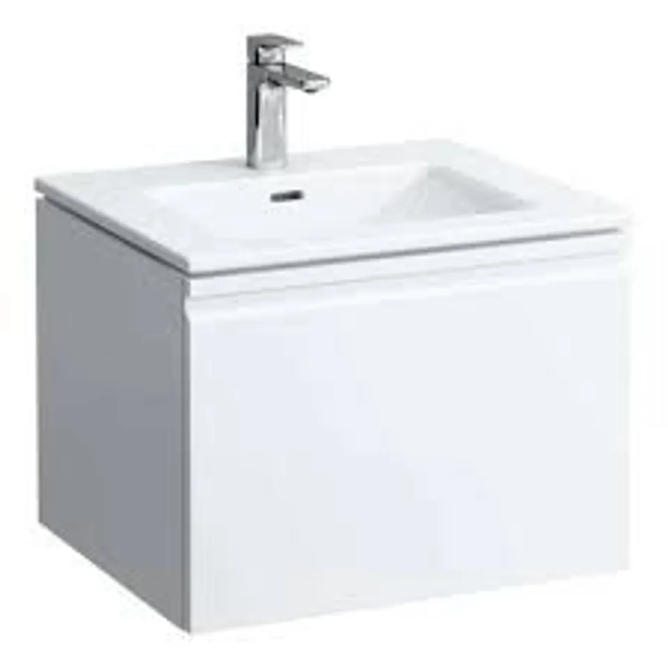 BRAND NEW BOXED PRO S VANITY UNIT & BASIN 600X500X460MM 1 DRAWER-GLOSS WHITE