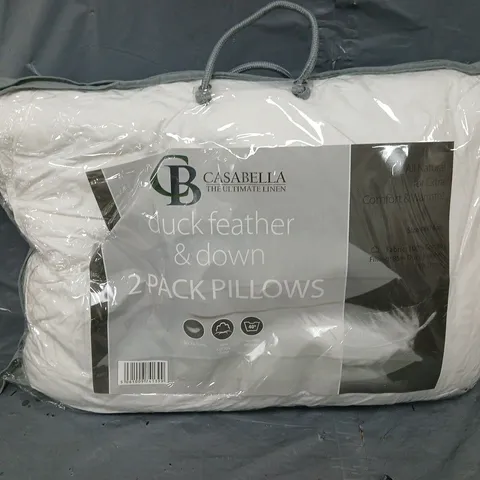 CASABELLA DUCK FEATHER, & DOWN 2 PACK PILLOWS 